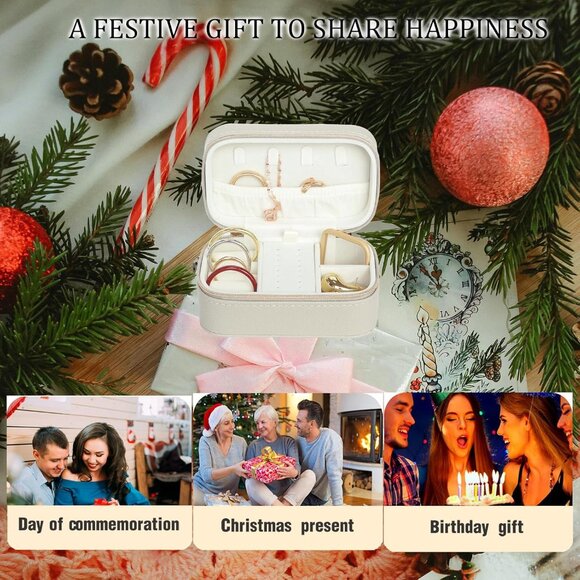 Small Travel Jewelry Case With PU Leather, Sturdy And Smooth Gold Metal Zipper, - Picture 9 of 9